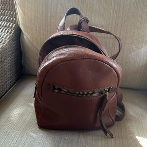 Fossil Brown Leather Backpack
